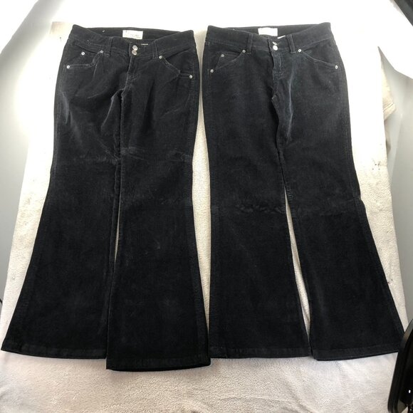 2 Steve & Barry's Classic Corduroy Womens Pants Size 10R Lot Of Two Black Flare - Picture 16 of 16